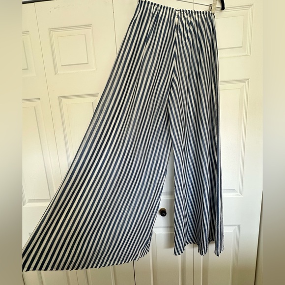 Rosamosario Blue & White Palazzo Trouser Sailor Pant Wide...